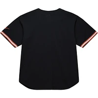 Men's Mitchell & Ness Black Texas Longhorns On The Clock Full-Button Fashion Jersey