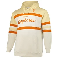 Men's Mitchell & Ness Cream Texas Longhorns Big Tall Head Coach Pullover Hoodie