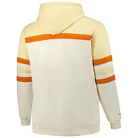 Men's Mitchell & Ness Cream Texas Longhorns Big Tall Head Coach Pullover Hoodie