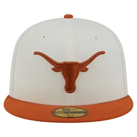 Men's New Era Cream Texas Longhorns Chrome 59FIFTY Fitted Hat