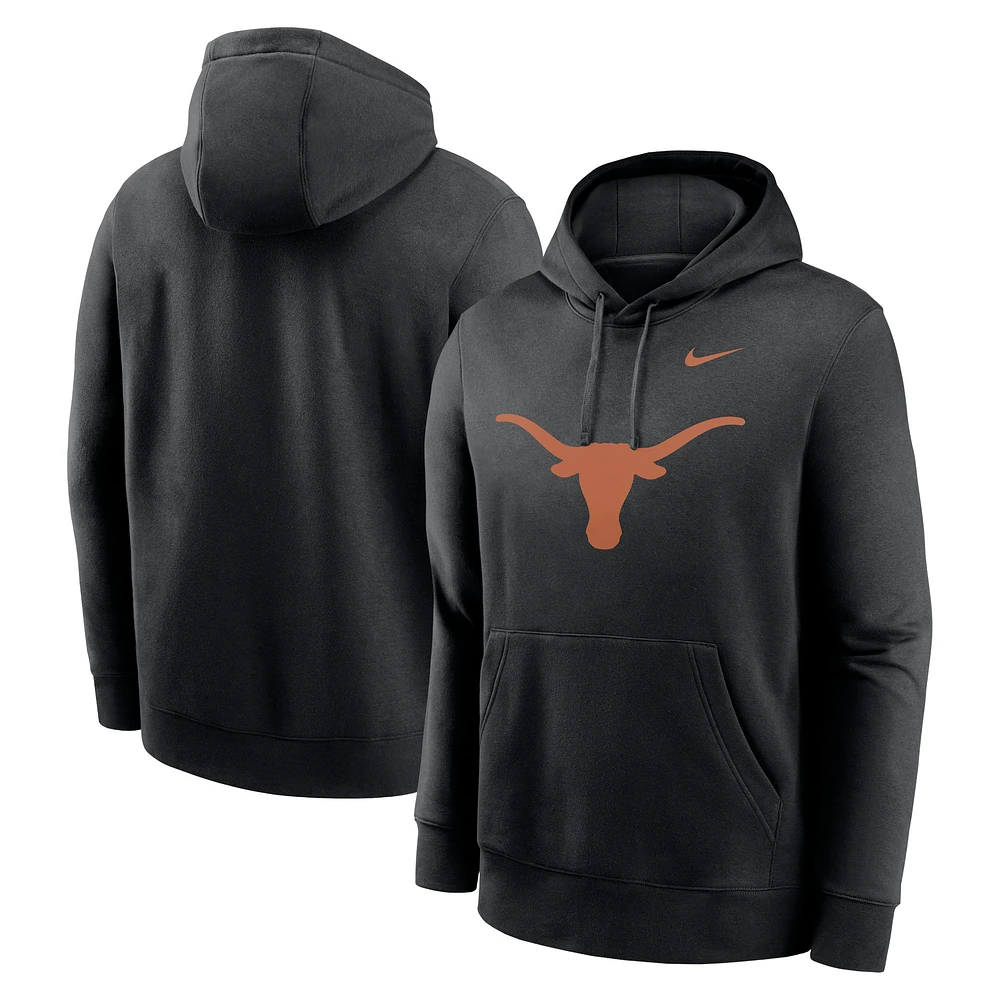 Men's Nike Black Texas Longhorns Primetime Club Fleece Pullover Hoodie