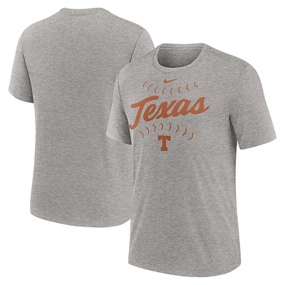 T-shirt Nike Heather Grey Texas Longhorns Campus Local Tri-Blend pour homme