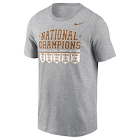 Men's Nike  Heather Gray Texas Longhorns Five-Time Volleyball National Champions T-Shirt