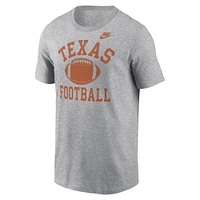 Men's Nike Heather Gray Texas Longhorns Legacy Football Icon T-Shirt