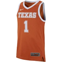 Men's Nike #1 Burnt Orange Texas Longhorns Replica Jersey