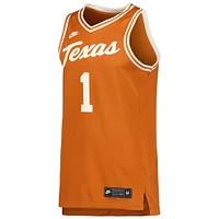 Men's Nike #1 Cream Texas Longhorns Retro Replica Basketball Jersey