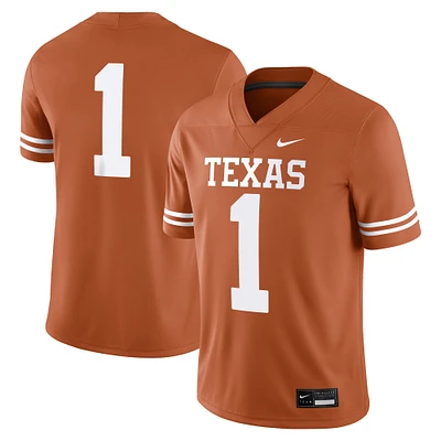 Maillot de match Nike #1 Texas Orange Longhorns pour homme
