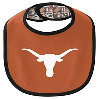 Newborn & Infant Texas Longhorns Dynamic Duo Bodysuit, Bib Cuffed Knit Hat Set