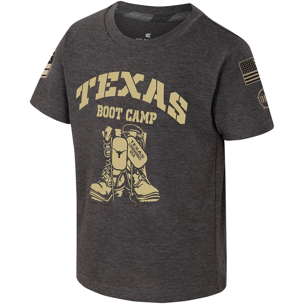 Toddler Colosseum Charcoal Texas Longhorns OHT Military Appreciation Boot Camp T-Shirt