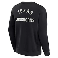 Sweat-shirt unisexe fanatiques noir Texas Longhorns super doux pull ras du cou