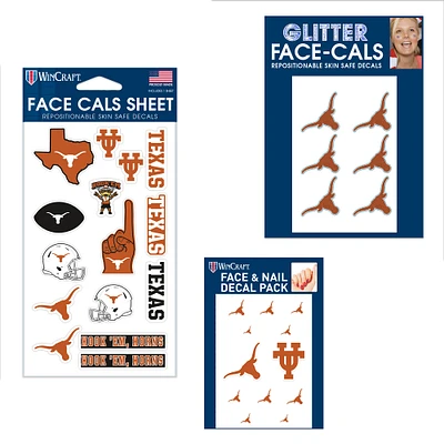 Ensemble de tatouages ​​sans eau WinCraft Texas Longhorns 4" x 7"