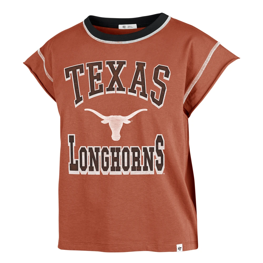 Women's '47 Texas Orange Longhorns Sound Up Maya Cutoff T-Shirt