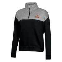 Sweat Champion Texas Longhorns pour femme avec fermeture éclair quart de couleur et couleurs contrastées