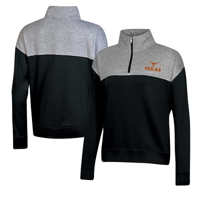 Sweat Champion Texas Longhorns pour femme avec fermeture éclair quart de couleur et couleurs contrastées