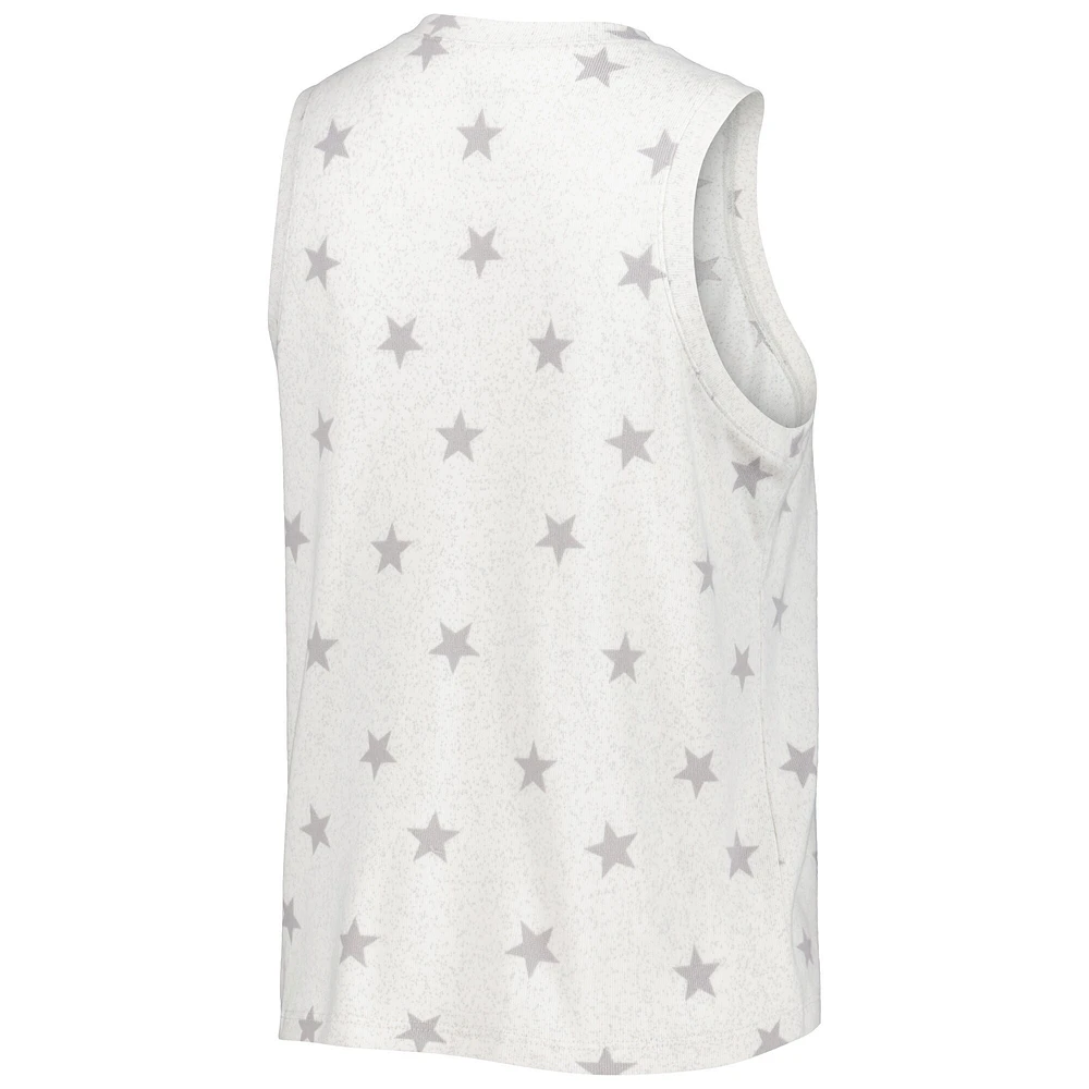 Women's Concepts Sport Cream Texas Longhorns Agenda Stars Tank Top and Shorts Sleep Set