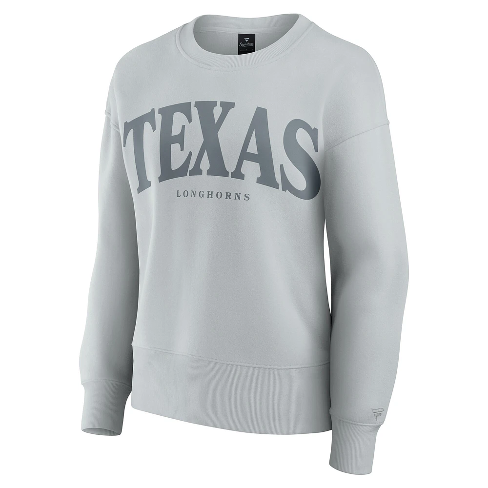 Women's Fanatics Gray Texas Longhorns Supersoft Flow Fleece Pullover Sweatshirt