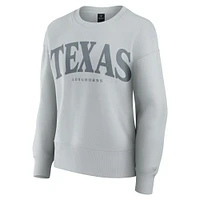 Women's Fanatics Gray Texas Longhorns Supersoft Flow Fleece Pullover Sweatshirt
