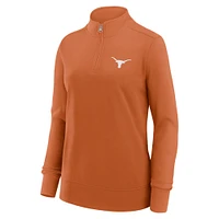 Veste zippée quart de tour en French Terry Velocity Texas Orange Longhorns Fanatics pour femme