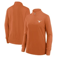 Veste zippée quart de tour en French Terry Velocity Texas Orange Longhorns Fanatics pour femme