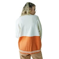 Women's Gameday Social  Texas Orange/Cream Longhorns Woven Carley Retro Button-Up Cardigan