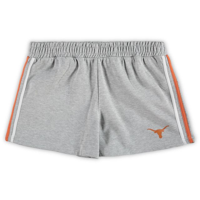 Short à 2 bandes grande taille Texas Longhorns gris chiné pour femme