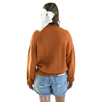 Women's  Texas Orange Longhorns Oversized Varsity Sweater