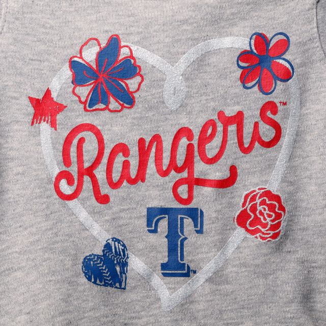 Ensemble de 3 bodys Batter Up pour nouveau-nés et nourrissons Royal/Rouge/Gris chiné Texas Rangers