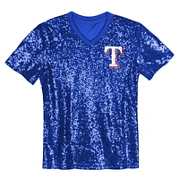 Juniors Corey Seager Royal Texas Rangers Name & Number Sequin V-Neck Top