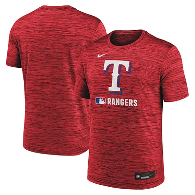 T-shirt Nike rouge Texas Rangers Authentic Collection Velocity Performance pour homme