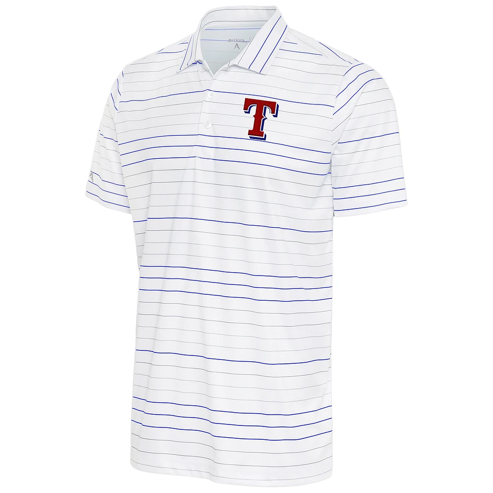 Polo Ryder Antigua blanc/bleu royal pour homme des Texas Rangers