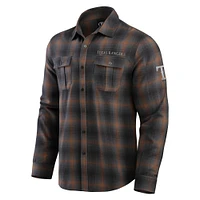 Men's Darius Rucker Collection by Fanatics Tan Texas Rangers Classic Flannel Long Sleeve Button-Up Shirt