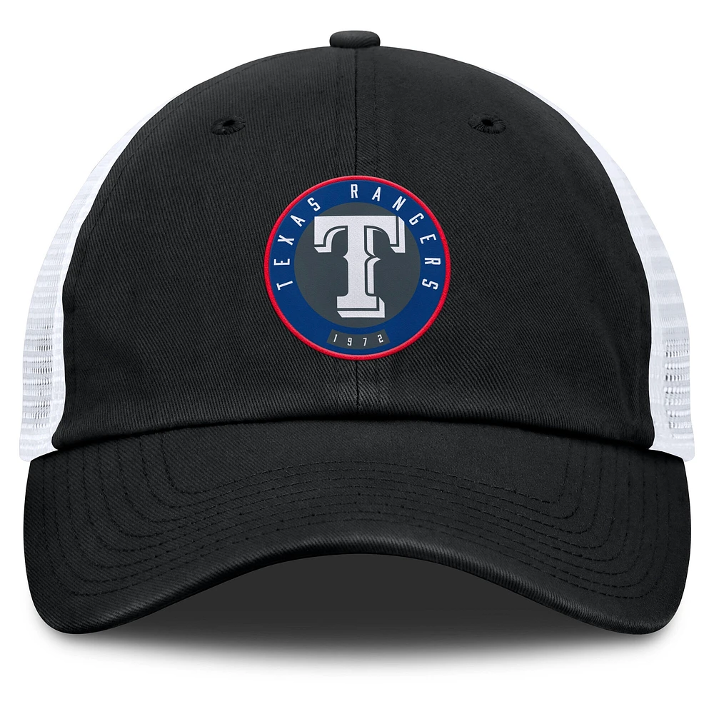 Men's Fanatics Black/White Texas Rangers Averies Adjustable Hat