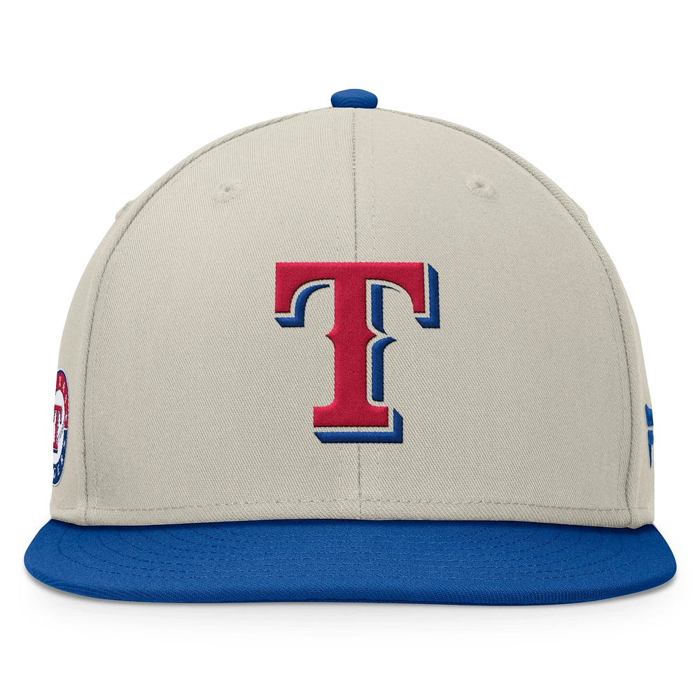 Men's Fanatics Khaki/Royal Texas Rangers Team Two-Tone Snapback Hat