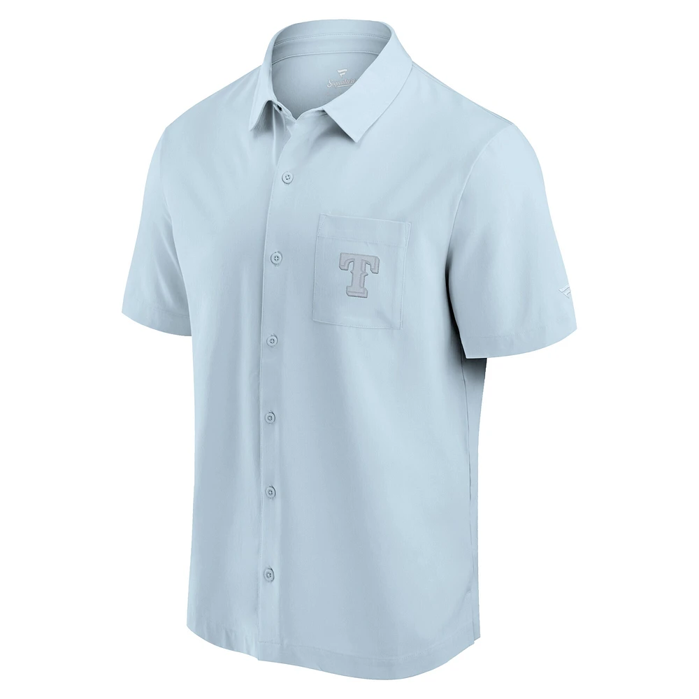 Men's Fanatics Light Blue Texas Rangers Front Office Button-Up Shirt