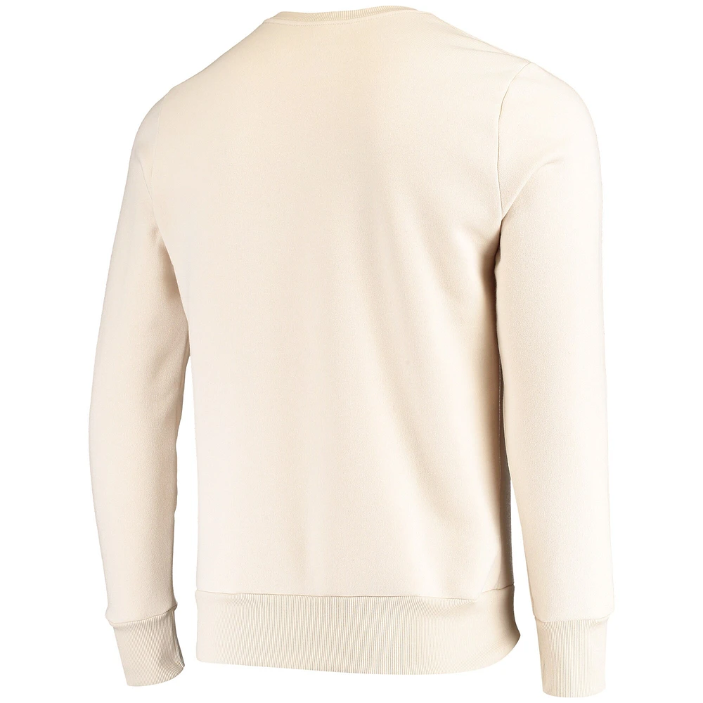 Men's Majestic Threads Oatmeal Texas Rangers Fleece Pullover Sweatshirt