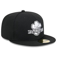 Men's New Era Black Texas Rangers 2025 MLB Clubhouse 59FIFTY Fitted Hat