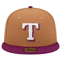 Men's New Era Brown/Purple Texas Rangers Color Pack Two-Tone 9FIFTY Snapback Hat