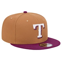 Men's New Era Brown/Purple Texas Rangers Color Pack Two-Tone 9FIFTY Snapback Hat