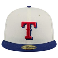 Men's New Era Cream Texas Rangers Chrome 59FIFTY Fitted Hat