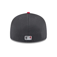 Men's New Era  Gray/Red Texas Rangers 2025 Batting Practice 59FIFTY Fitted Hat