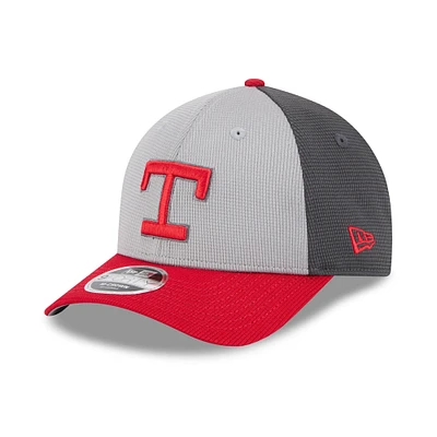 Casquette ajustable 9FORTY M-Crown Texas Rangers 2025 pour homme New Era gris/rouge