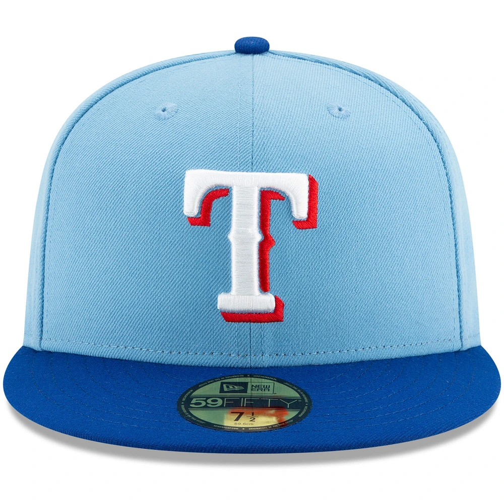 Men's New Era Light Blue/Royal Texas Rangers Alternate 2 Authentic Collection On-Field - 59FIFTY Fitted Hat