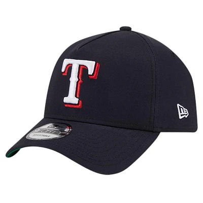 Casquette ajustable 9FORTY couleur équipe A-Frame des Texas Rangers New Era pour hommes, bleu marine