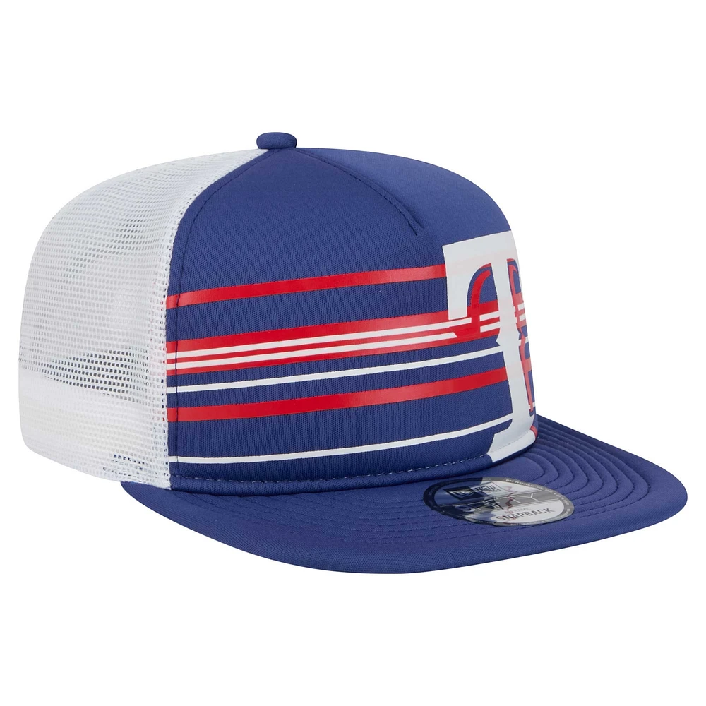 Men's New Era  Royal Texas Rangers 9FIFTY A-Frame Trucker Snapback Hat
