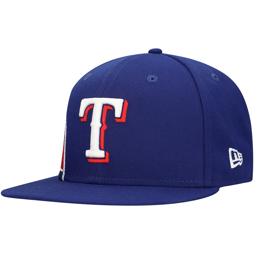 Men's New Era Royal Texas Rangers Logo Strike 9FIFTY Snapback Hat