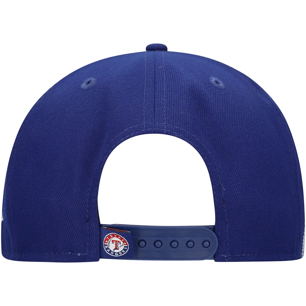 Men's New Era Royal Texas Rangers Logo Strike 9FIFTY Snapback Hat