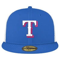 Casquette ajustée 59FIFTY Trucker de couleur équipe des Royal Texas Rangers New Era pour homme