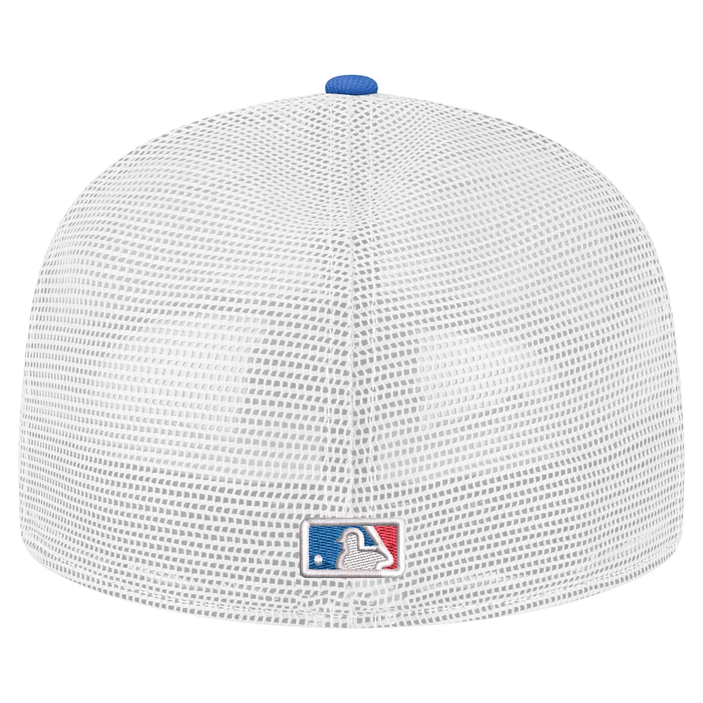 Casquette ajustée 59FIFTY Trucker de couleur équipe des Royal Texas Rangers New Era pour homme