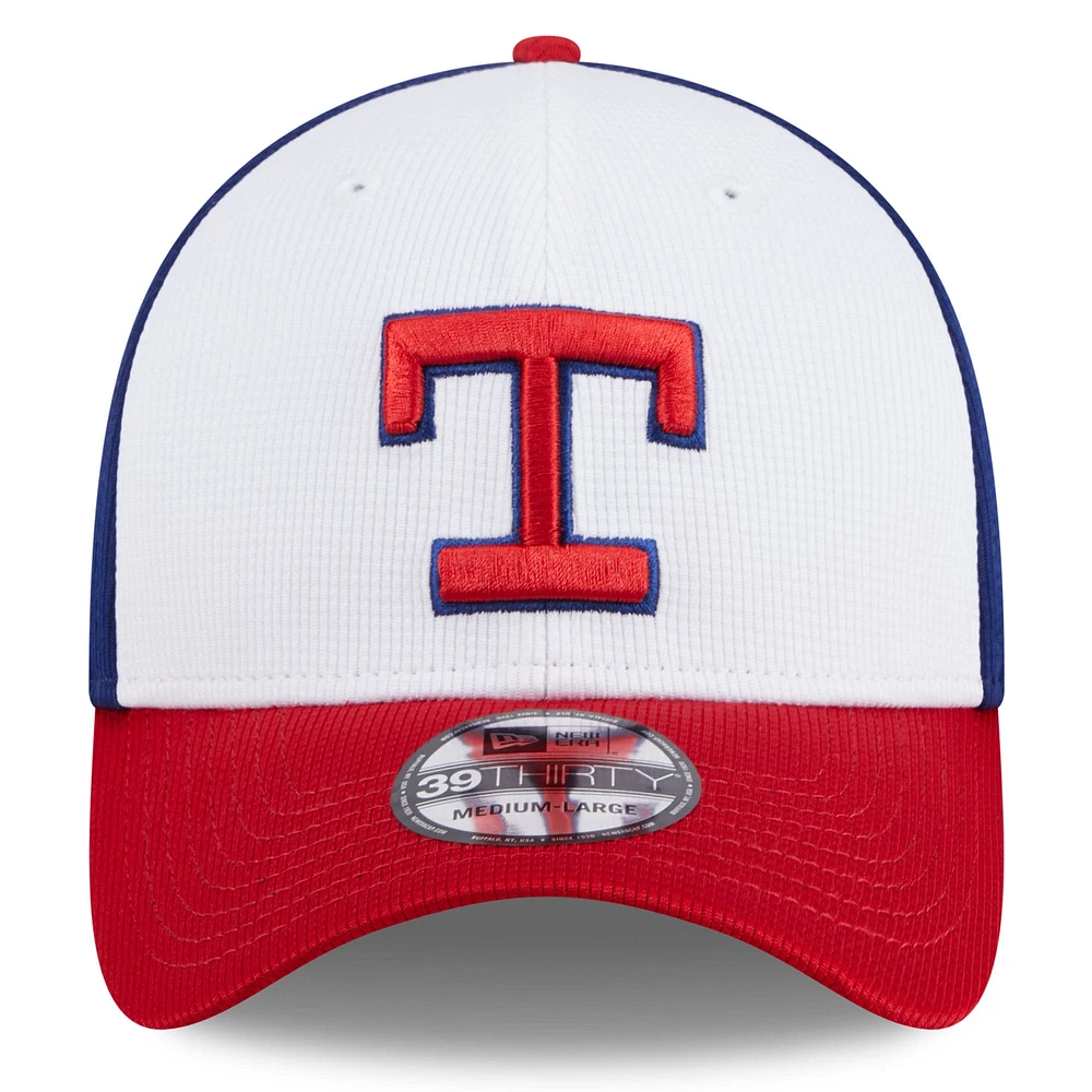 Men's New Era  White Texas Rangers 2025 Batting Practice 39THIRTY Flex Hat