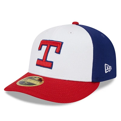 Casquette ajustée 59FIFTY à profil bas pour hommes des Texas Rangers 2024 New Era, blanche